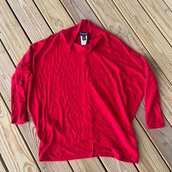 Frank Lyman Design collection Red tunic mock neck sweater Size 14 - Picture 1 of 8